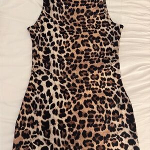Leopard Print Sleeveless Dress